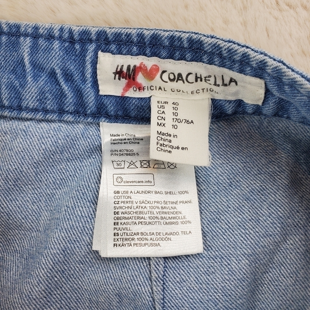 H&M and Coachella Floral Denim Skirt US 10 - Picture 5 of 7